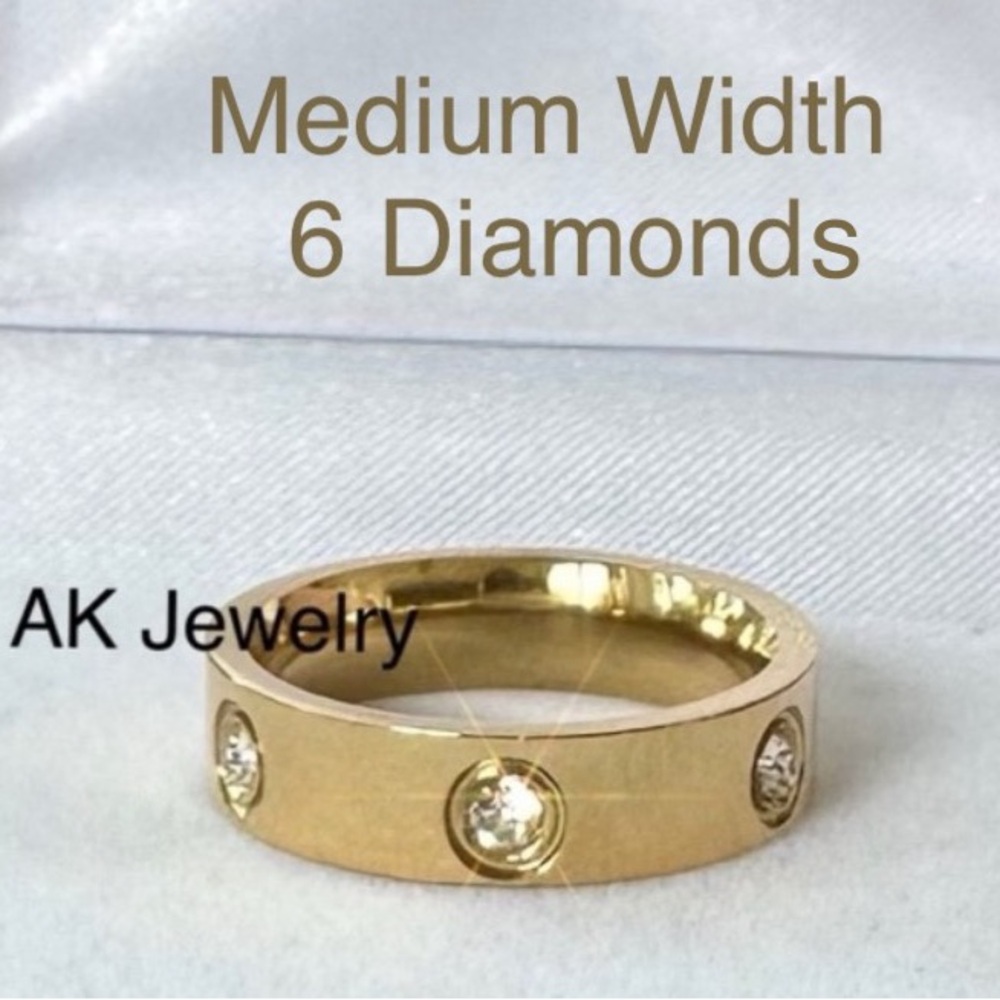 💎LUXURY MEDIUM WIDTH GOLD Full Diamond Design, GOLD Plated